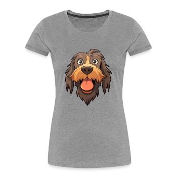 Spinoni Italiani Dog Breed Watercolor Cartoon Kawa - Women's Premium Organic T-Shirt -  - Front - Mia (176cm)