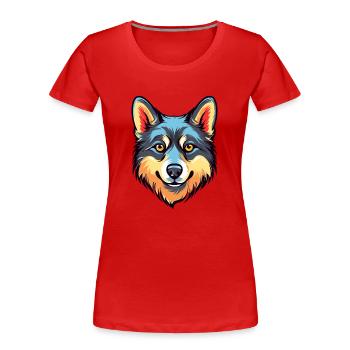 Alaskan Klee Kai Dog Breed Watercolor Cartoon Kawa - Women's Premium Organic T-Shirt -  - Front - Mia (176cm)