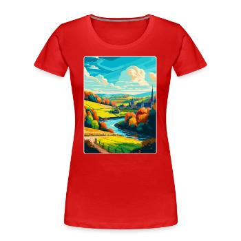 Ardennes France Vintage Voyage Poster Souvenir WPA - T-shirt bio Premium Femme -  - Devant - Mia (176cm)
