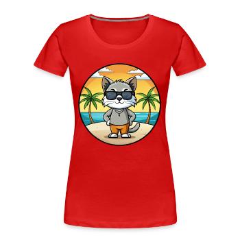 Javanische Katzenrasse Cartoon Sonnenbrille Strand - Frauen Premium Bio T-Shirt -  - Vorne - Mia (176cm)