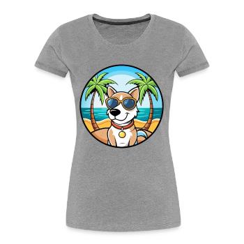 Ariege Pointer Hund Rasse Cartoon Sonnenbrille Strand - Frauen Premium Bio T-Shirt -  - Vorne - Mia (176cm)