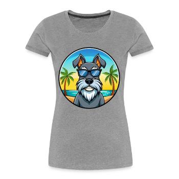 Standard Schnauzer Dog Breed Cartoon Sunglasses - Women's Premium Organic T-Shirt -  - Front - Mia (176cm)