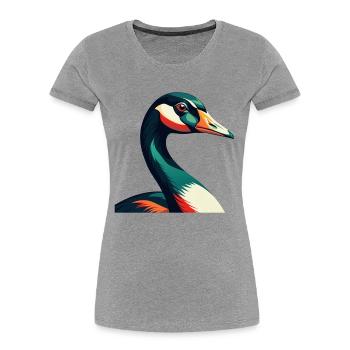 Goose Cartoon Character Colorful Pet Animal - Women's Premium Organic T-Shirt -  - Front - Mia (176cm)