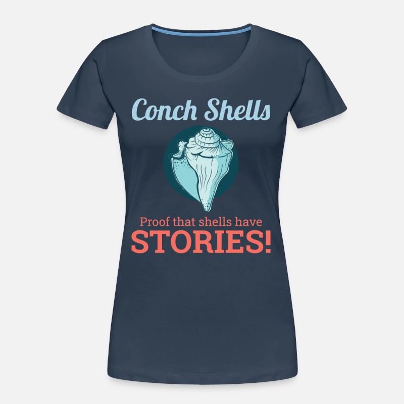 Conch Seashells Collector Beachcomber Sea Shell Women's Premium Organic T-Shirt