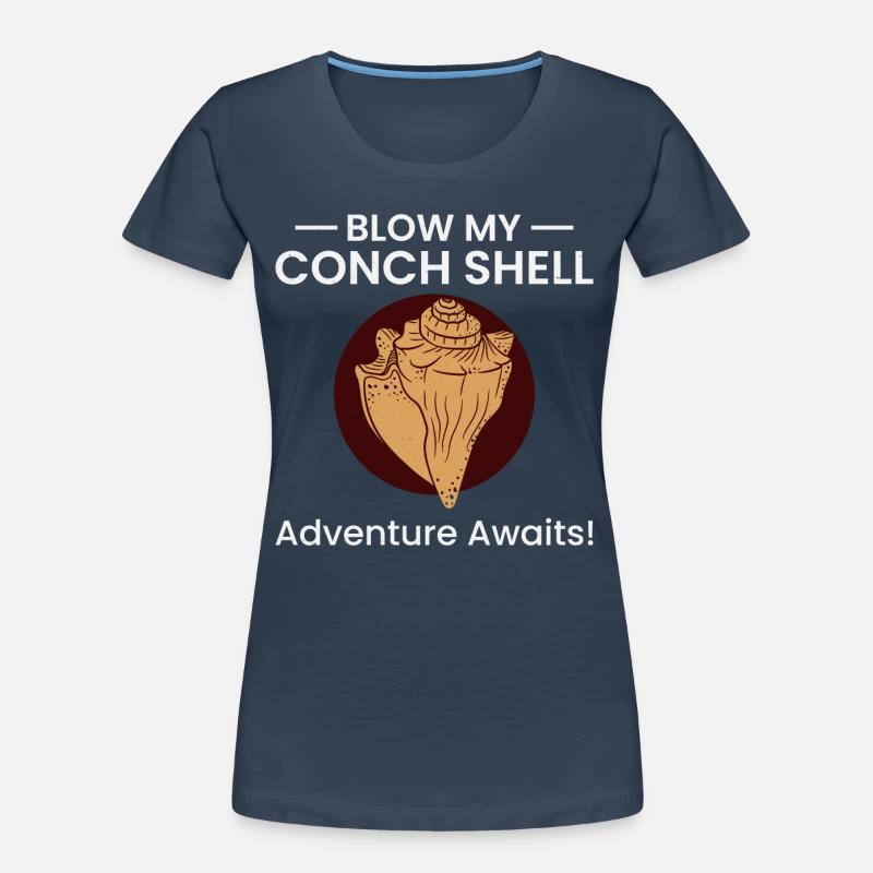 Conch Seashells Collector Beachcomber Sea Shell Women's Premium Organic T-Shirt