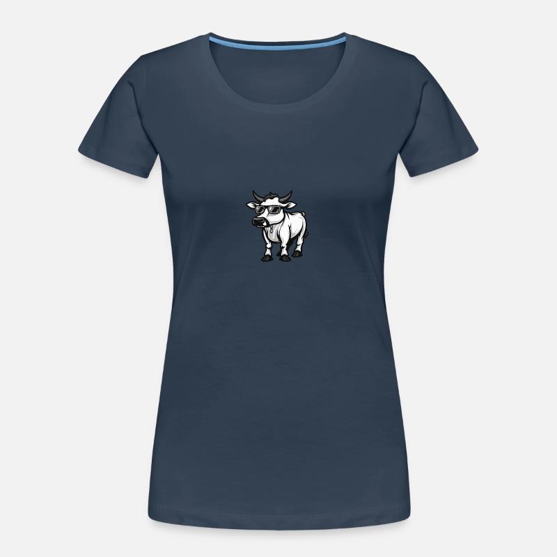 Kuh Cool Comic Frauen Premium Bio T-Shirt