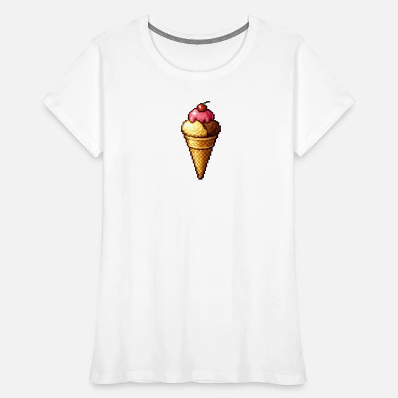 Retro Pixel Eiscreme Cone Frauen Premium Bio T-Shirt