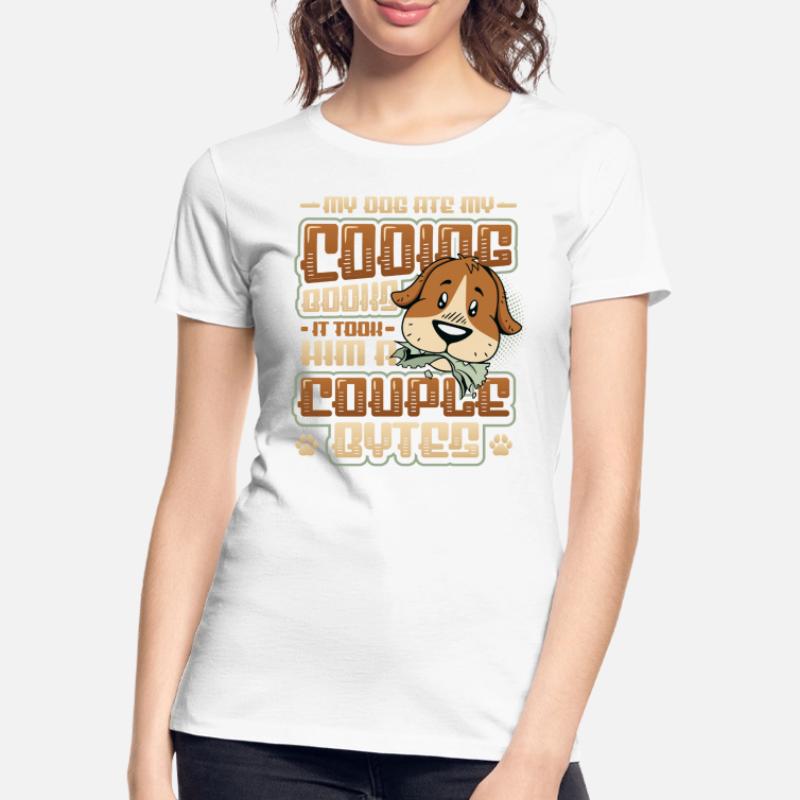 Dog Bytes Code Programmation de blagues informatiques T-shirt bio Premium Femme