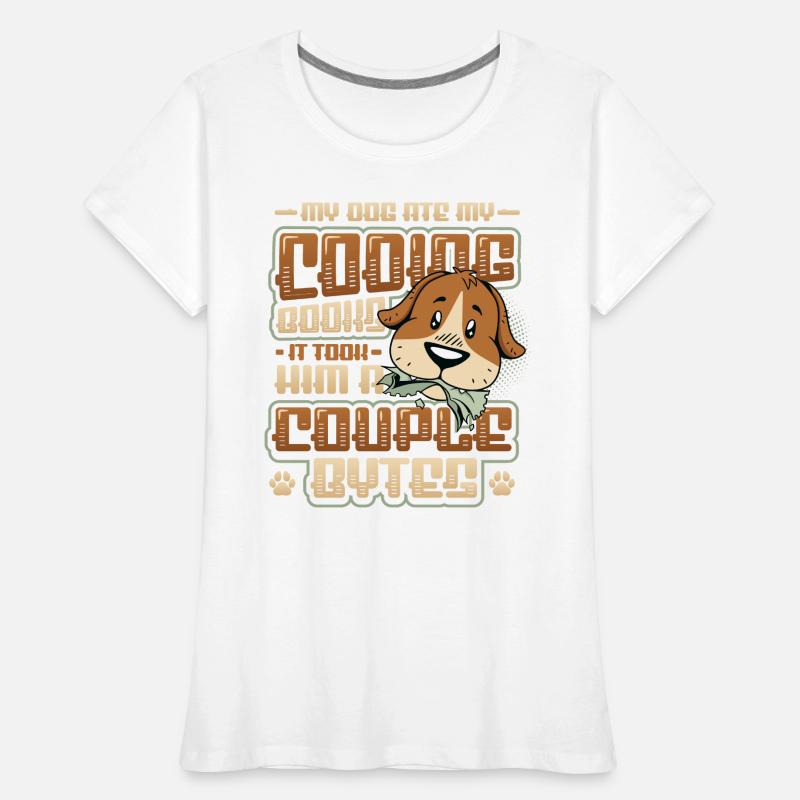 Dog Bytes Code Programmation de blagues informatiques T-shirt bio Premium Femme