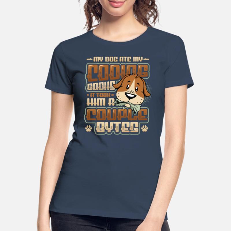 Hund Bytes Code Computer Witz Programmierung Frauen Premium Bio T-Shirt