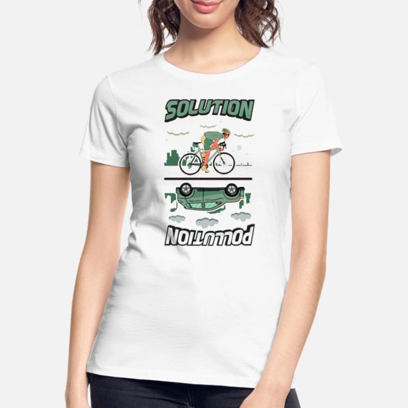 Polution Solution Protection de l’environnement Cyclisme T-shirt bio Premium Femme