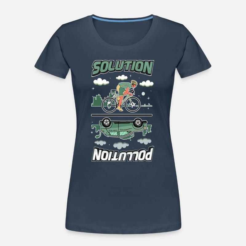 Polution Solution Umweltschutz Radfahren Frauen Premium Bio T-Shirt