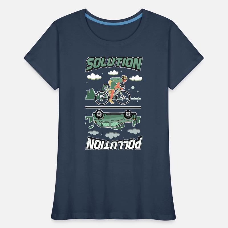 Polution Solution Environmental Protection Cycling Women's Premium Organic T-Shirt