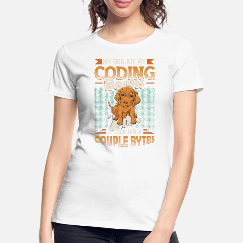 Dog Bytes Code Computer Joke Programmation T-shirt bio Premium Femme