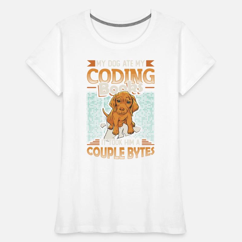 Hund Bytes Code Computer Witz Programmierung Frauen Premium Bio T-Shirt