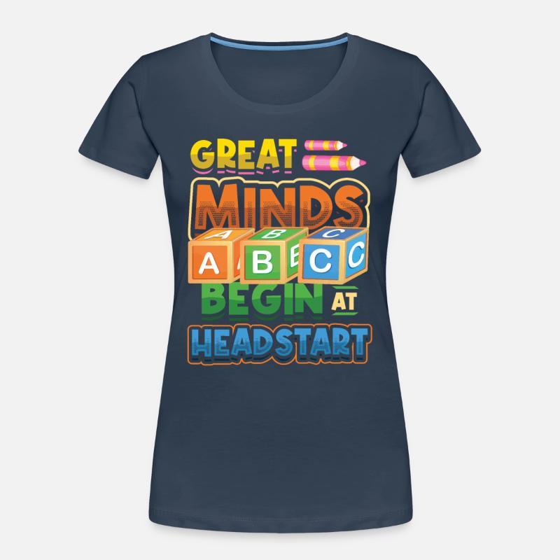 Great minds start with a head start, Abcd Teacher Women's Premium Organic T-Shirt