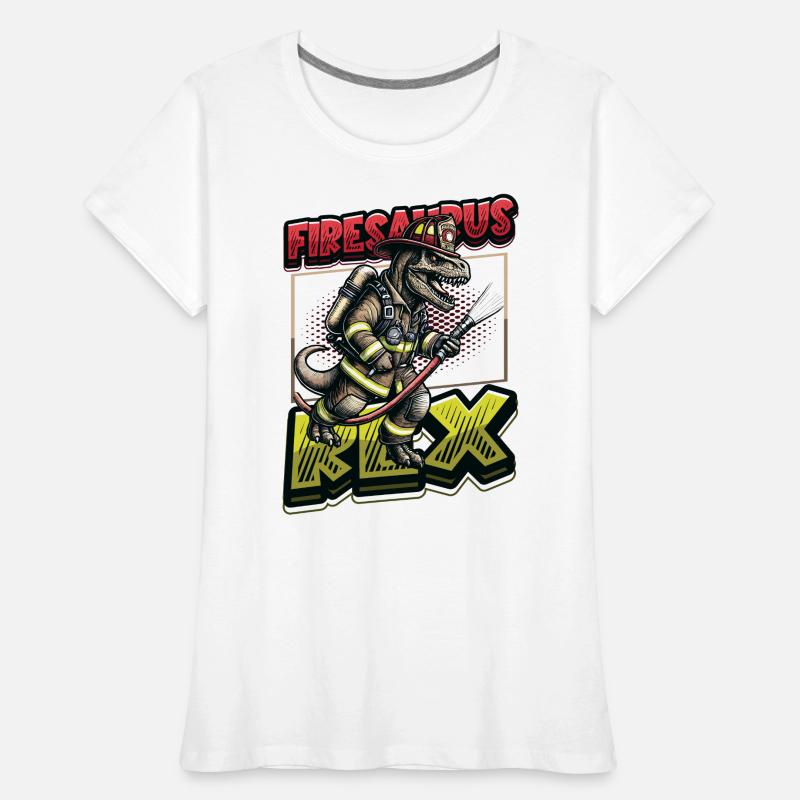 Firesaurus Rex Fire Brigade Dinosaur Adventure T-shirt bio Premium Femme