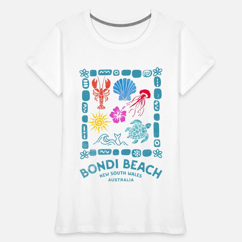 Bondi Beach Pattern Australia Women's Premium Organic T-Shirt