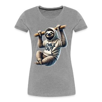 Lustiges Faultier Chill Out Tierliebhaber Chillen - Frauen Premium Bio T-Shirt -  - Vorne - Mia (176cm)