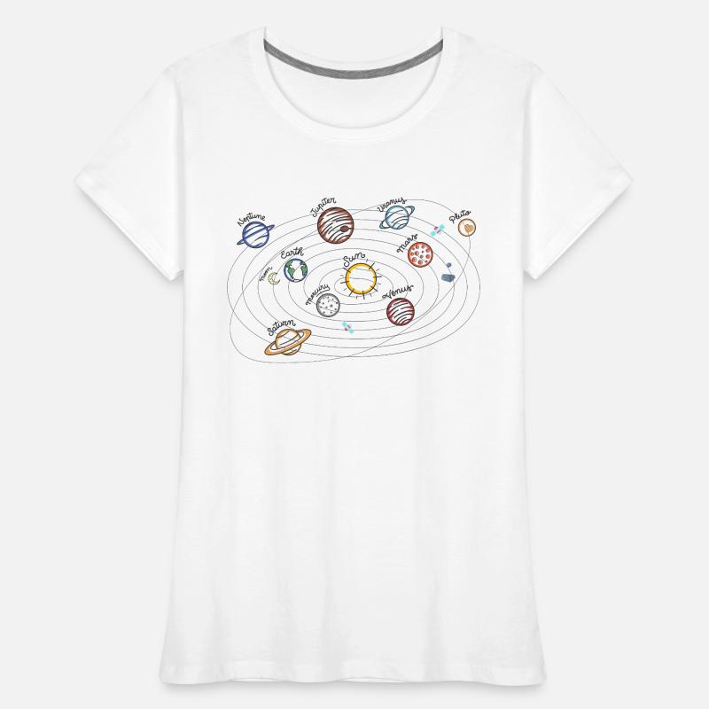 Solar System Planets Kids Knowledge Outer Space Women's Premium Organic T-Shirt