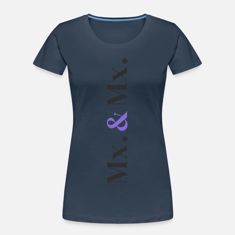 Mx. and Mx. Wedding Design in Vertical Type Stack  Frauen Premium Bio T-Shirt
