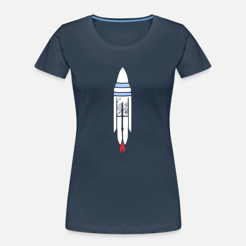 Vecteur de vol spatial spatial de fusée spatiale T-shirt bio Premium Femme
