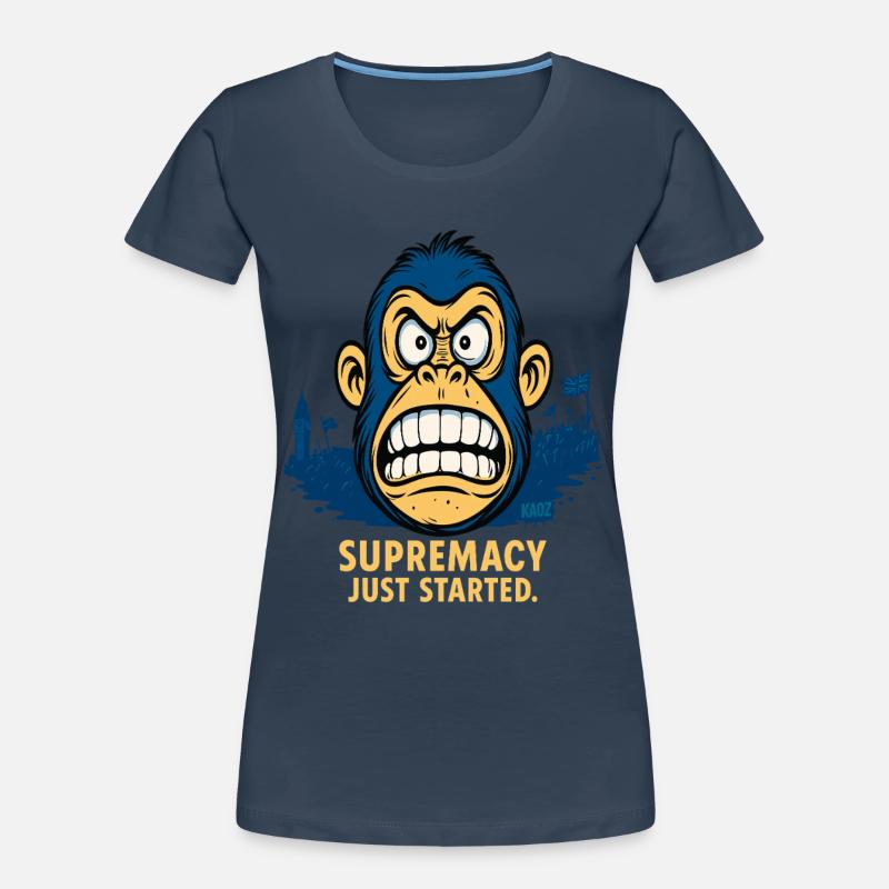 Angry monkey with crowd Women's Premium Organic T-Shirt