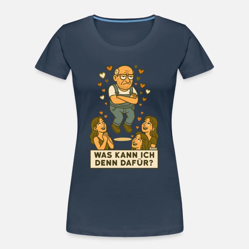 Grantiger Mann wird verehrt schwebt mit Herzchen Frauen Premium Bio T-Shirt