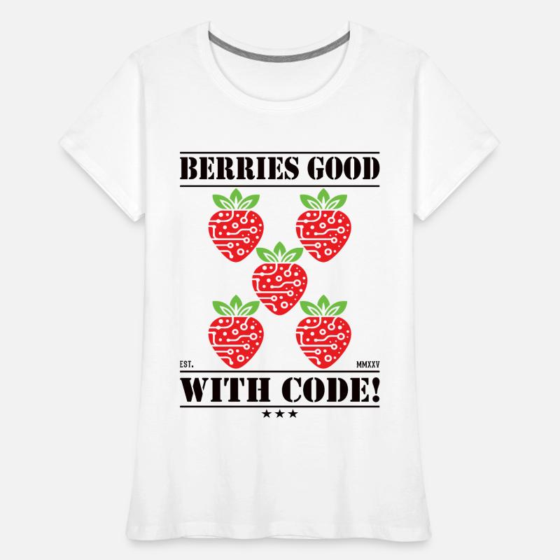 Baies bonnes avec code – Fraise et programmation T-shirt bio Premium Femme