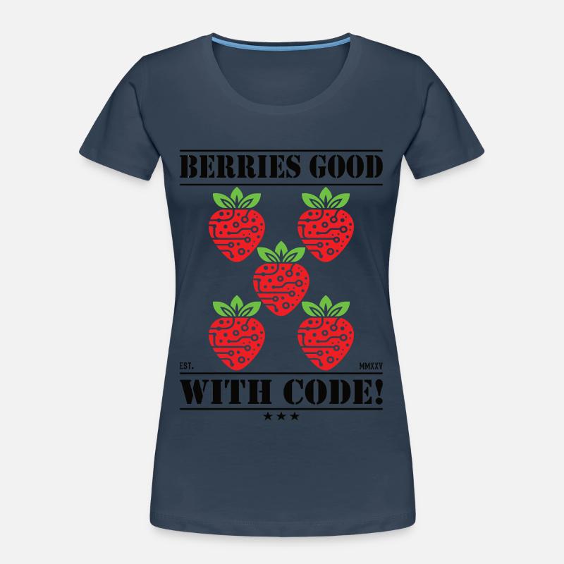 Berries Good with Code – Strawberry & Programming Women's Premium Organic T-Shirt