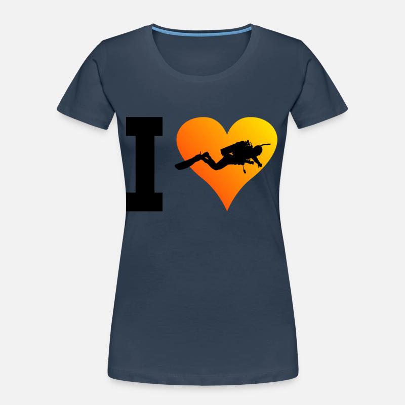 Plongée Femmes Plongée Plongée Plongée Plongeuse Plongeuse T-shirt bio Premium Femme