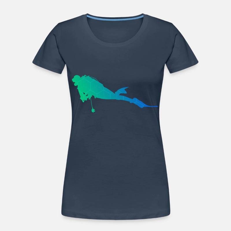 Femmes Plongeuse Plongeuse Plongeuse Plongeuse Plongeuse Plongée Libre T-shirt bio Premium Femme
