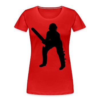 Batteur de cricket Noir - T-shirt bio Premium Femme -  - Devant - Mia (176cm)