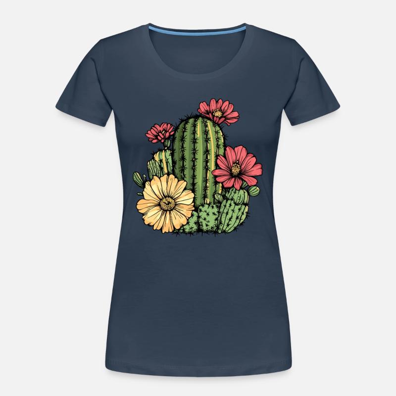 Cactus à fleurs T-shirt bio Premium Femme