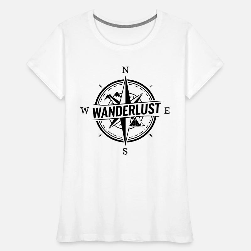 Wanderlust Kompass Frauen Premium Bio T-Shirt