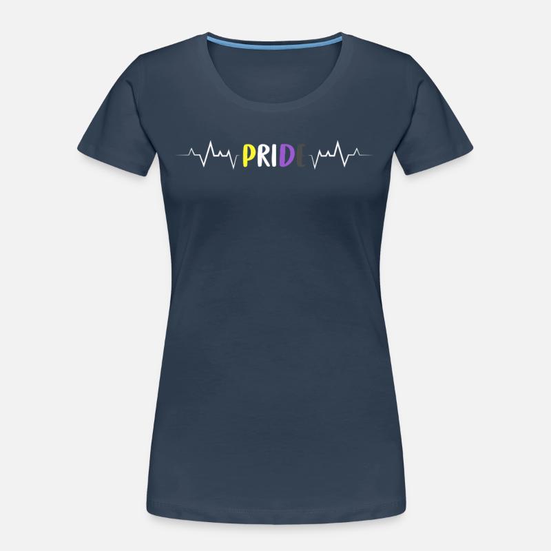 Nonbinary Pride Herzschlag Pride Non Binary Flagge Frauen Premium Bio T-Shirt