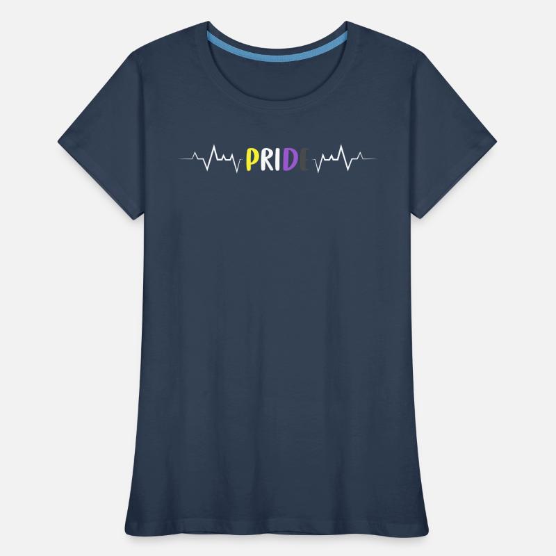 Nonbinary Pride Herzschlag Pride Non Binary Flagge Frauen Premium Bio T-Shirt