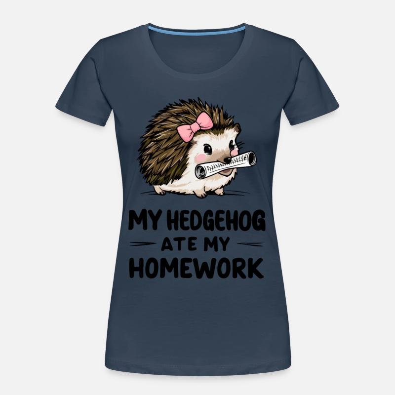 Mon hérisson a mangé mes devoirs T-shirt bio Premium Femme