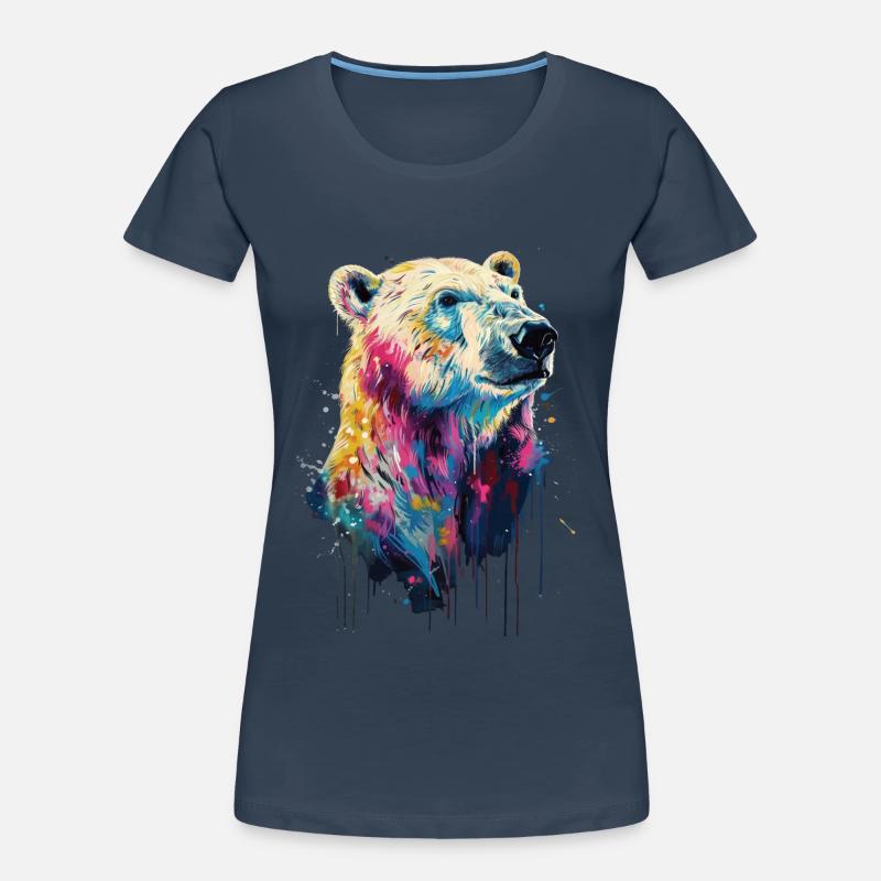 Ours blanc T-shirt bio Premium Femme