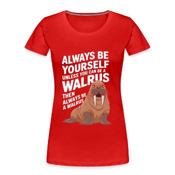 Walross - Frauen Premium Bio T-Shirt -  - Vorne - Mia (176cm)