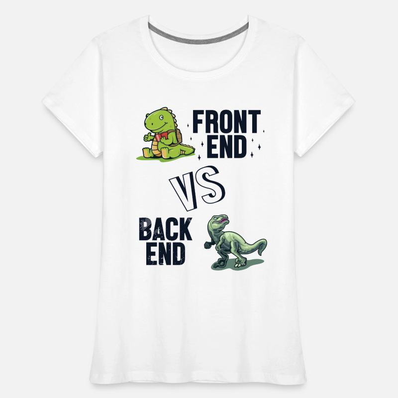 Frontend vs. Backend Developer Developer Coder Frauen Premium Bio T-Shirt