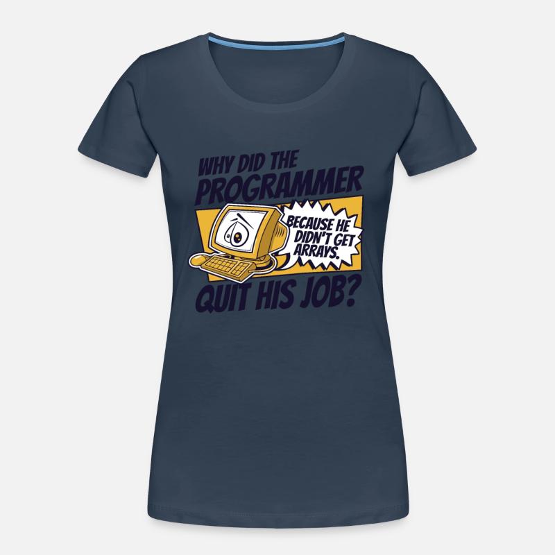 Why Did Programmer Quit Job Developer Coder Women's Premium Organic T-Shirt
