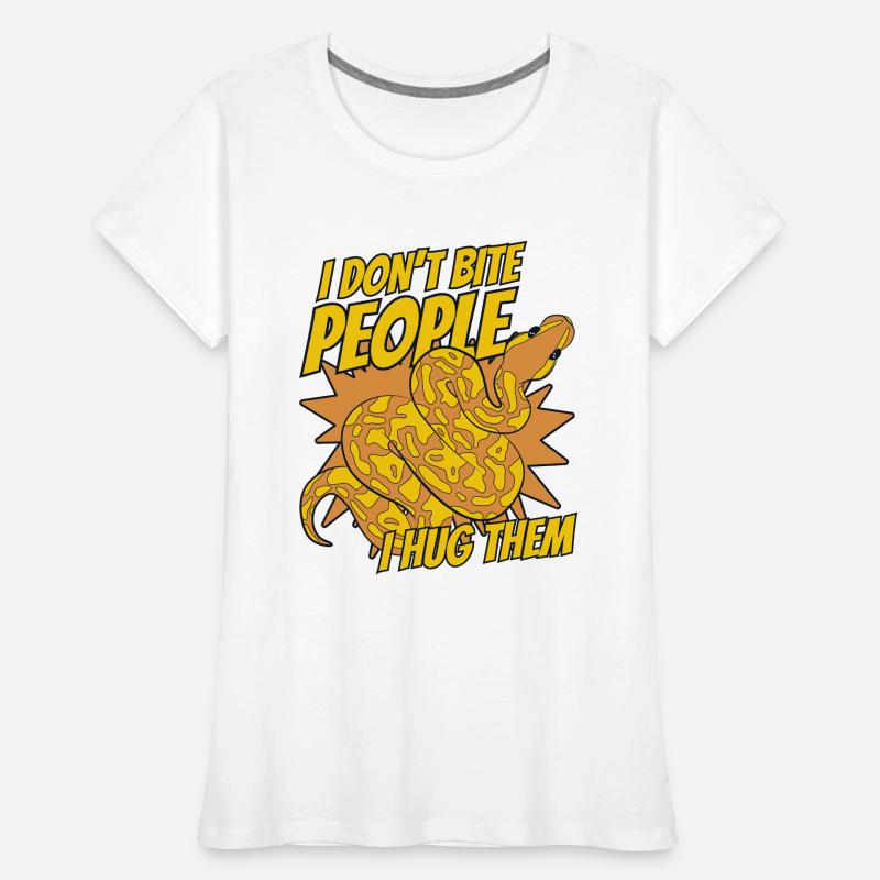 I Don't Bite People I Hug Them Python Banana Ball Frauen Premium Bio T-Shirt