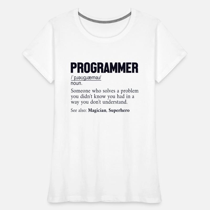 Programmer Definition Software Developer Coder Women's Premium Organic T-Shirt