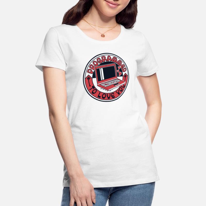 Programmed To Love You Developer Coder Frauen Premium Bio T-Shirt