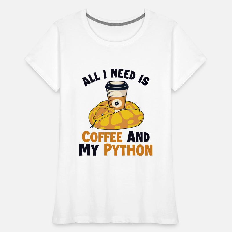 Coffee and Python Python Snake Banana Ball Women's Premium Organic T-Shirt