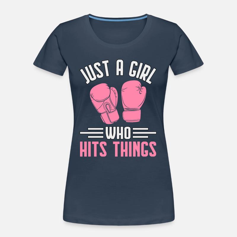 Nur ein Mädchen, das Dinge trifft Frauen Premium Bio T-Shirt