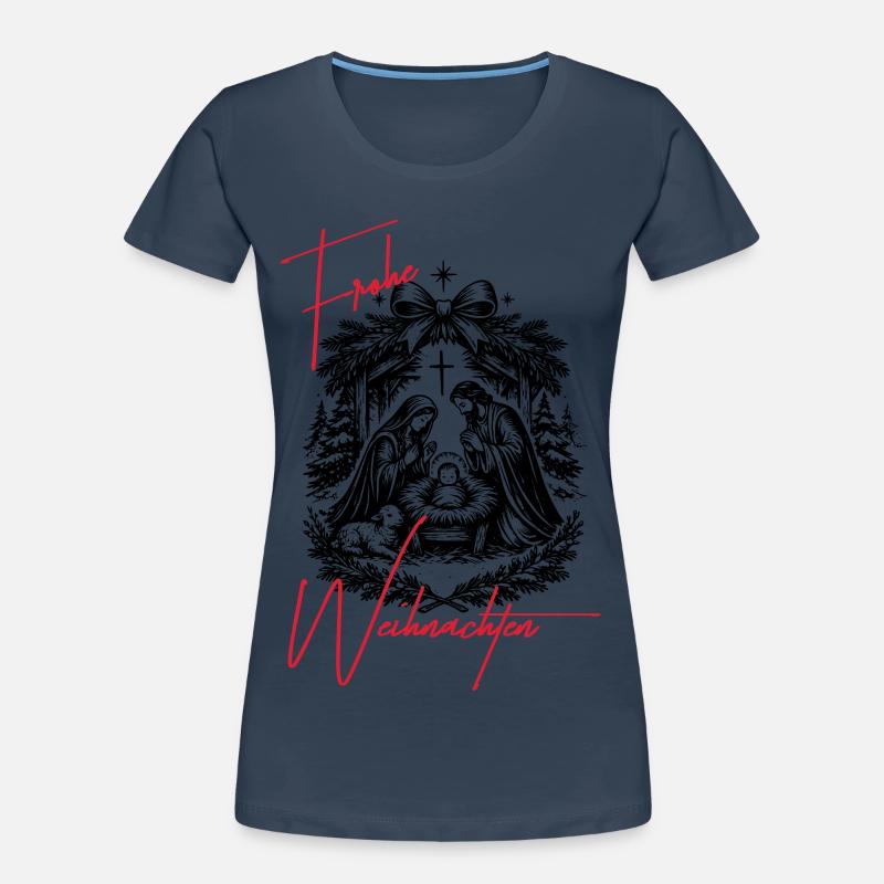 Weihnachtskrippe Frauen Premium Bio T-Shirt