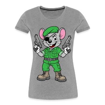 Bewaffneter Maus-Ranger - Frauen Premium Bio T-Shirt -  - Vorne - Mia (176cm)