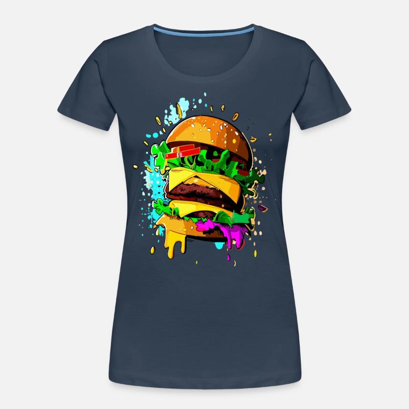 Graffiti Burger Farbenfroher Cheeseburger Frauen Premium Bio T-Shirt